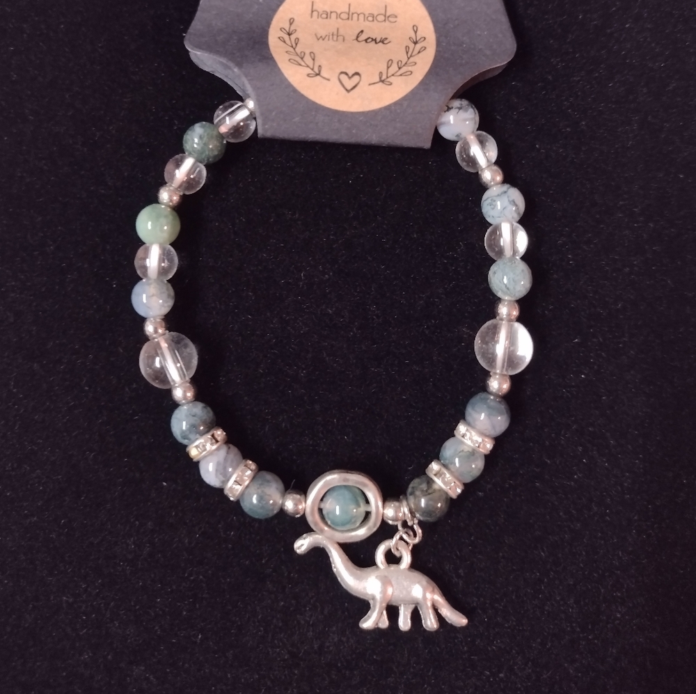 Jasper and Quartz Dinosaur bracelet